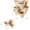 imagePURE GARDEN Set of 3 Stacking Planter Tower  3Tier Space Saving Flower Pots  IndoorOutdoor Vertical Herb and Vegetable Planter Sand StoneSand Stone