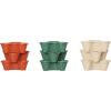 imagePURE GARDEN Set of 3 Stacking Planter Tower  3Tier Space Saving Flower Pots  IndoorOutdoor Vertical Herb and Vegetable Planter Sand StoneSand Stone