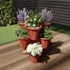 imagePURE GARDEN Set of 3 Stacking Planter Tower  3Tier Space Saving Flower Pots  IndoorOutdoor Vertical Herb and Vegetable Planter Sand StoneTerracotta