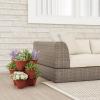 imagePURE GARDEN Set of 3 Stacking Planter Tower  3Tier Space Saving Flower Pots  IndoorOutdoor Vertical Herb and Vegetable Planter Sand StoneTerracotta