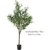 imagePure Garden Artificial Olive Tree  6Foot Potted Faux Plant with Fruit for Home or Office Decoration  Natural Looking Polyester LeavesGreen
