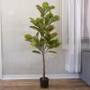 imagePure Garden Artificial Olive Tree  6Foot Potted Faux Plant with Fruit for Home or Office Decoration  Natural Looking Polyester LeavesVariegated Green