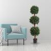 imagePure Garden Artificial Tree  5FT Faux Hedyotis Topiary Ball Plant in Weighted Pot  Fake Plants for Indoor Display or Front Porch Decorations60 Set of 2