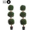 imagePure Garden Artificial Tree  5FT Faux Hedyotis Topiary Ball Plant in Weighted Pot  Fake Plants for Indoor Display or Front Porch Decorations60 Set of 2