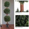 imagePure Garden Artificial Tree  5FT Faux Hedyotis Topiary Ball Plant in Weighted Pot  Fake Plants for Indoor Display or Front Porch Decorations60 Set of 2