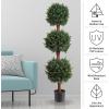 imagePure Garden Artificial Tree  5FT Faux Hedyotis Topiary Ball Plant in Weighted Pot  Fake Plants for Indoor Display or Front Porch Decorations60 Set of 2