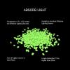 imagePure Garden GlowinTheDark Solar Pebble Lights 200 Ct Yellow Decorative Rocks for Flower Beds Walkways and PatiosGreen