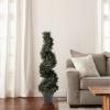 imageArtificial Tree  4FT Spiral Cypress Topiary Tree with Pot  UVProtected Indoor or Outdoor Fake Plants for Home or Porch Decor by Pure GardenGreen