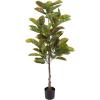 imagePure Garden Artificial Olive Tree  6Foot Potted Faux Plant with Fruit for Home or Office Decoration  Natural Looking Polyester LeavesVariegated Green