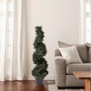 imageArtificial Tree  4FT Spiral Cypress Topiary Tree with Pot  UVProtected Indoor or Outdoor Fake Plants for Home or Porch Decor by Pure GardenGreen