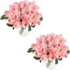 imageRose Artificial Flowers  24Pc Real Touch 115Inch Fake Flower Set with Stems for Home Decor Wedding or BridalBaby Showers by Pure Garden YellowPink