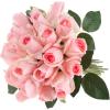 imageRose Artificial Flowers  24Pc Real Touch 115Inch Fake Flower Set with Stems for Home Decor Wedding or BridalBaby Showers by Pure Garden YellowPink