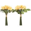 imageRose Artificial Flowers  24Pc Real Touch 115Inch Fake Flower Set with Stems for Home Decor Wedding or BridalBaby Showers by Pure Garden YellowYellow