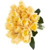 imageRose Artificial Flowers  24Pc Real Touch 115Inch Fake Flower Set with Stems for Home Decor Wedding or BridalBaby Showers by Pure Garden YellowYellow