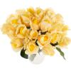 imageRose Artificial Flowers  24Pc Real Touch 115Inch Fake Flower Set with Stems for Home Decor Wedding or BridalBaby Showers by Pure Garden YellowYellow