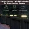 imagePure Garden 2Pack Warm Solar Powered Deck Fence Post Cap Lights  Waterproof LED 6x6 5x5 or 4x4 for Wooden or Vinyl Fence Post Caps WhiteBlack