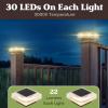 imagePure Garden 2Pack Warm Solar Powered Deck Fence Post Cap Lights  Waterproof LED 6x6 5x5 or 4x4 for Wooden or Vinyl Fence Post Caps WhiteBrown