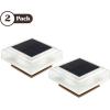 imagePure Garden 2Pack Warm Solar Powered Deck Fence Post Cap Lights  Waterproof LED 6x6 5x5 or 4x4 for Wooden or Vinyl Fence Post Caps WhiteBrown