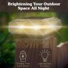 imagePure Garden 2Pack Warm Solar Powered Deck Fence Post Cap Lights  Waterproof LED 6x6 5x5 or 4x4 for Wooden or Vinyl Fence Post Caps WhiteBrown