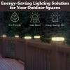 imagePure Garden 2Pack Warm Solar Powered Deck Fence Post Cap Lights  Waterproof LED 6x6 5x5 or 4x4 for Wooden or Vinyl Fence Post Caps WhiteBrown