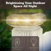 imagePure Garden 2Pack Warm Solar Powered Deck Fence Post Cap Lights  Waterproof LED 6x6 5x5 or 4x4 for Wooden or Vinyl Fence Post Caps WhiteWhite