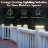 imagePure Garden 2Pack Warm Solar Powered Deck Fence Post Cap Lights  Waterproof LED 6x6 5x5 or 4x4 for Wooden or Vinyl Fence Post Caps WhiteWhite