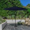 imagePure Garden Patio Umbrella with Lights  10 ft Outdoor Sun Shade Canopy with 32 Solar LEDs  UV 30 Protection LED Umbrella Navy Blue