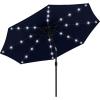 imagePure Garden Patio Umbrella with Lights  10 ft Outdoor Sun Shade Canopy with 32 Solar LEDs  UV 30 Protection LED Umbrella Navy Blue