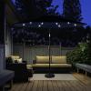 imagePure Garden Patio Umbrella with Lights  10 ft Outdoor Sun Shade Canopy with 32 Solar LEDs  UV 30 Protection LED Umbrella Navy Blue
