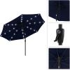 imagePure Garden Patio Umbrella with Lights  10 ft Outdoor Sun Shade Canopy with 32 Solar LEDs  UV 30 Protection LED Umbrella Navy Blue