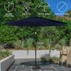 imagePure Garden Patio Umbrella with Lights  10 ft Outdoor Sun Shade Canopy with 32 Solar LEDs  UV 30 Protection LED Umbrella Navy Blue
