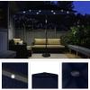 imagePure Garden Patio Umbrella with Lights  10 ft Outdoor Sun Shade Canopy with 32 Solar LEDs  UV 30 Protection LED Umbrella Navy Blue