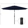 imagePure Garden Patio Umbrella with Lights  10 ft Outdoor Sun Shade Canopy with 32 Solar LEDs  UV 30 Protection LED Umbrella Navy Blue