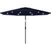 imagePure Garden Patio Umbrella with Lights  10 ft Outdoor Sun Shade Canopy with 32 Solar LEDs  UV 30 Protection LED Umbrella Navy Blue