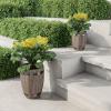imagePure Garden Plant Pots  Lightweight Fiber Clay Whiskey Barrel Planter Flower Pots  13 and 94 Dia Large Outdoor Planters  Plant Pot Set of 2Gray