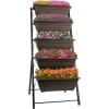 imagePure Garden Raised Garden Beds  5 Tier Vertical Garden Planter  Planters for Outdoor Plants  Gardening and Greenhouse Accessories Brown