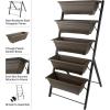 imagePure Garden Raised Garden Beds  5 Tier Vertical Garden Planter  Planters for Outdoor Plants  Gardening and Greenhouse Accessories Brown