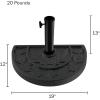 imageHalf Round Umbrella Base  20lb Weighted Semicircle Freestanding Resin and Concrete Umbrella Stand for Outdoor Use by Pure Garden Black