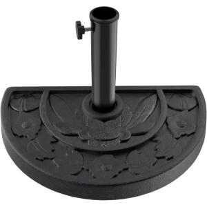 imageHalf Round Umbrella Base  20lb Weighted Semicircle Freestanding Resin and Concrete Umbrella Stand for Outdoor Use by Pure Garden Black