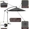 imagePure Garden 10 Ft Offset Cantilever Patio Umbrella  FadeResistant Shade Umbrella Outdoor Patio Canopy with Cross Base for Garden Lawn Deck Yard or PoolGray