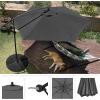 imagePure Garden 10 Ft Offset Cantilever Patio Umbrella  FadeResistant Shade Umbrella Outdoor Patio Canopy with Cross Base for Garden Lawn Deck Yard or PoolGray