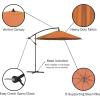 imagePure Garden 10 Ft Offset Cantilever Patio Umbrella  FadeResistant Shade Umbrella Outdoor Patio Canopy with Cross Base for Garden Lawn Deck Yard or PoolTerracotta