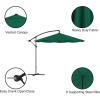 imagePure Garden 10 Ft Offset Cantilever Patio Umbrella  FadeResistant Shade Umbrella Outdoor Patio Canopy with Cross Base for Garden Lawn Deck Yard or PoolHunter Green
