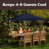 imagePure Garden 10 Ft Offset Cantilever Patio Umbrella  FadeResistant Shade Umbrella Outdoor Patio Canopy with Cross Base for Garden Lawn Deck Yard or PoolNavy Blue