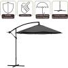 imagePure Garden 10 Ft Offset Cantilever Patio Umbrella  FadeResistant Shade Umbrella Outdoor Patio Canopy with Cross Base for Garden Lawn Deck Yard or PoolGray