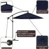 imagePure Garden 10 Ft Offset Cantilever Patio Umbrella  FadeResistant Shade Umbrella Outdoor Patio Canopy with Cross Base for Garden Lawn Deck Yard or PoolNavy Blue