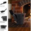 imagePure Garden Ash Bucket  Metal Bucket with Lid 211Gallon Broom and Shovel for Fireplace or Firepit Ashes  Fireplace Tools Black  1 Count