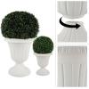 imagePure Garden Outdoor Planter 2Pack  Large and Small Urn Planters  Plastic Plant Pots for Indoor Outdoor or Front Porch Decor White
