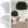 imagePure Garden Outdoor Planter 2Pack  Large and Small Urn Planters  Plastic Plant Pots for Indoor Outdoor or Front Porch Decor White
