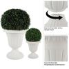 imagePure Garden Outdoor Planter 2Pack  Large and Small Urn Planters  Plastic Plant Pots for Indoor Outdoor or Front Porch Decor White